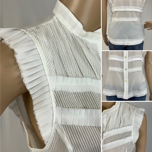 BNWT BCBG MAX AZRIA tonal stripe sleeveless blouse - Picture 3 of 8